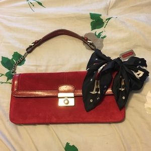 Coach Suede and Leather Clutch